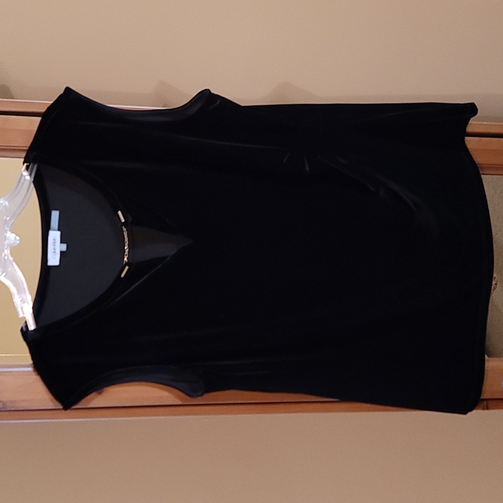 Calvin Klein womens size XL, black velvet top.